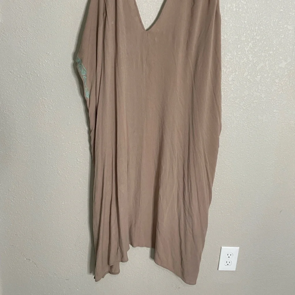Umgee Light Tan Brown Embroidered Duster Cardigan S/M